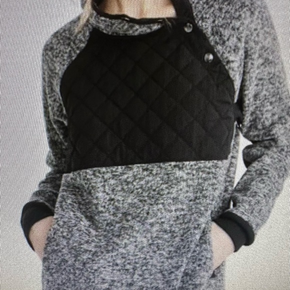 Abercrombie & Fitch asymmetrical snap pop over quilted fleece size XL - Picture 9 of 9